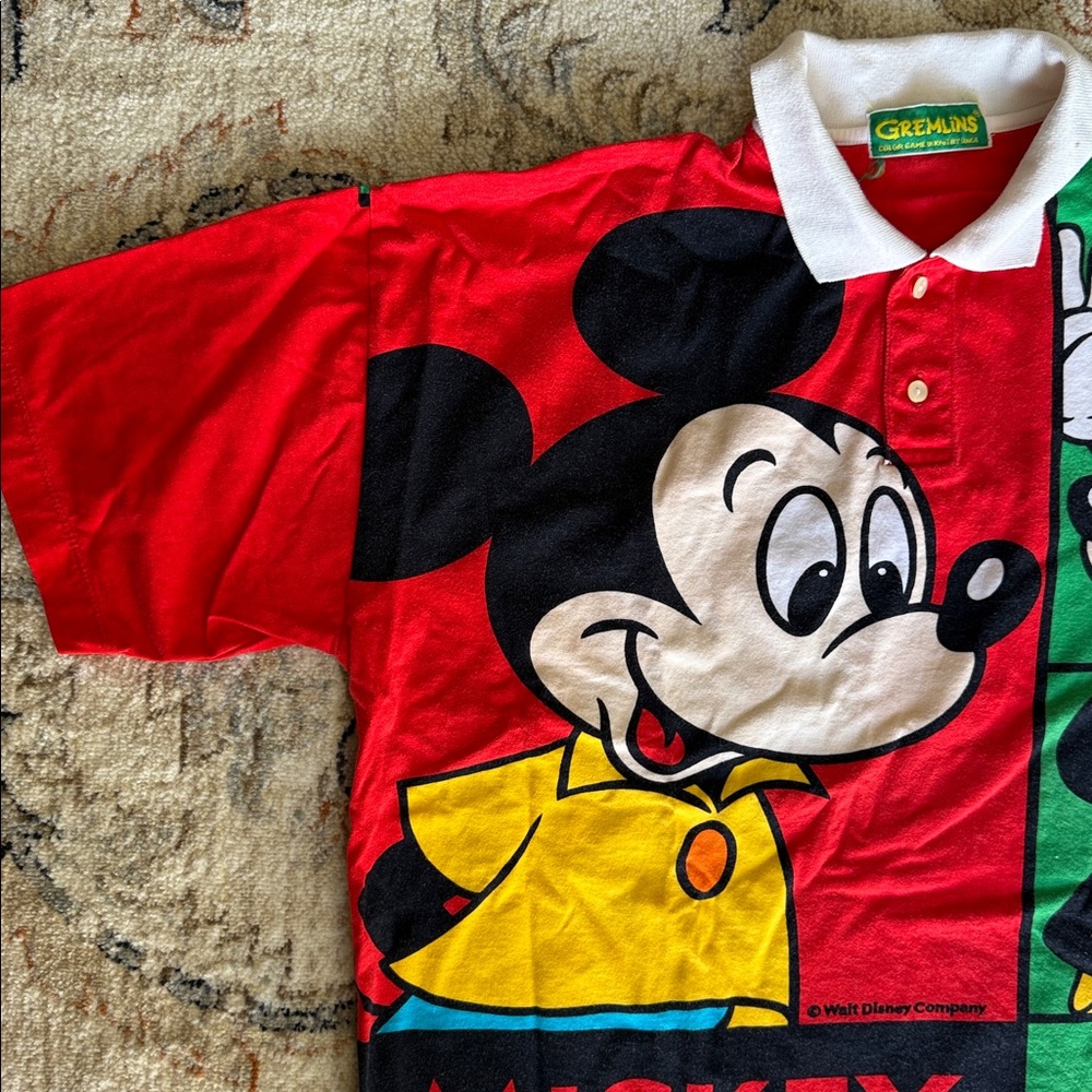 vintage 90s Disney Store Mickey Mouse Most Valuable Mouse Polo Shirt. - Picture 2 of 12